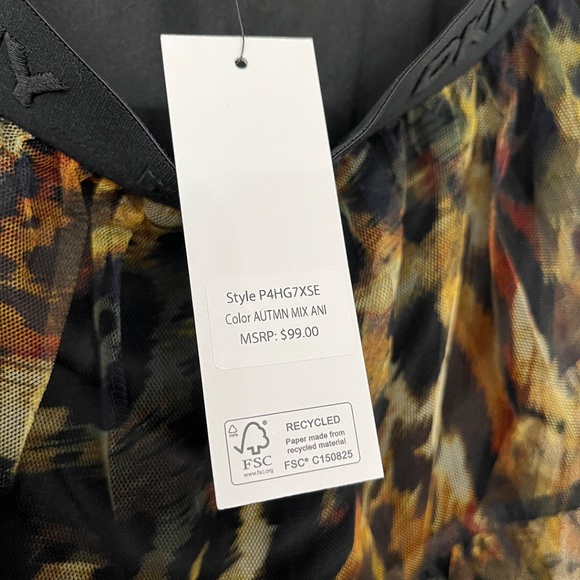 DKNY Animal Print Tulle Overlay Midi Skirt Medium - Picture 13 of 16